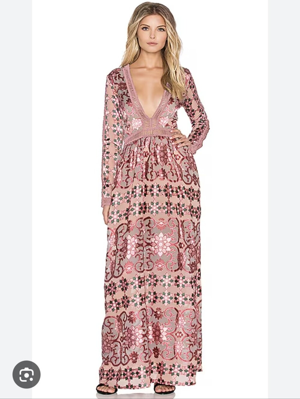 For Love And Lemons Juliet Maxi Dress In Maroon